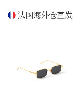 自营1h可退 欧洲直邮LV路易威登 男士黑色金属方形太阳镜