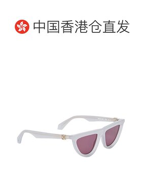 1h可退 香港直邮Off-white 女士 灰白色三角框太陽眼鏡 OERI13VJA