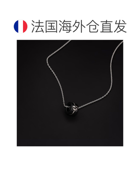 自营欧洲直邮GUCCI古驰 Interlocking女士银色18K金锆石吊坠项链