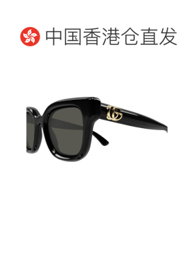 1h可退 香港直邮Gucci 古驰 女士 黑色 GG Big Square 太阳镜 GG1