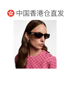 香港直邮Gucci 古驰 女士 Hailey 猫眼太阳眼镜 brown棕色 舒适时
