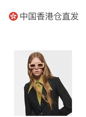 1h可退 香港直邮Gucci 古驰 女士 G-embellished 锁扣矩形太阳眼