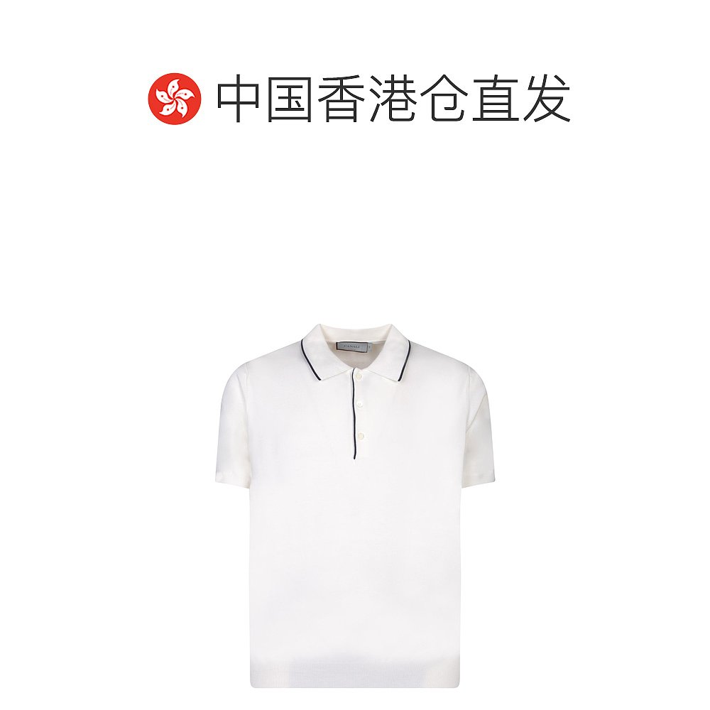 香港直邮Canali 康钠丽 男士 Channels 撞色边框 Polo 衫 C0997MK - 图1
