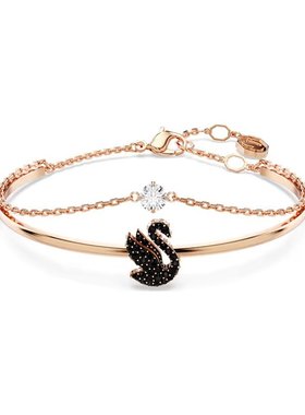 欧洲直邮Swarovski施华洛世奇经典黑天鹅水晶手镯七夕礼物