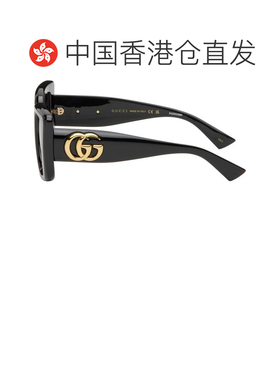 1h可退 香港直邮Gucci 古驰 女士 黑色 Butterfly Frame 太阳镜 G