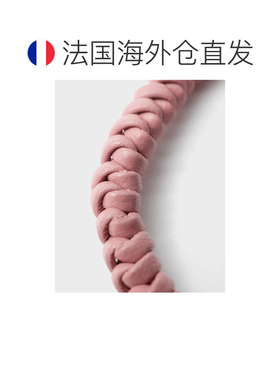 自营欧洲直邮PRADA普拉达 女士蜜桃色Nappa皮革编织金属饰件手链