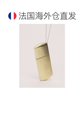 自营欧洲直邮MANGO 女士银色黄铜金属化奖章吊坠项链