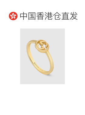 香港直邮Gucci 互扣式双G 18K黄金戒指 679115J8500指环