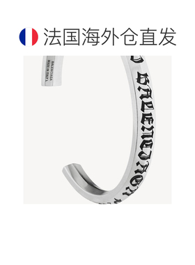 自营欧洲直邮Balenciaga巴黎世家 Melrose男士做旧银色手镯配饰