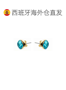 欧洲直邮LUXENTER Kibuki蓝色水晶耳环 18K黄金电镀 西班牙轻奢珠