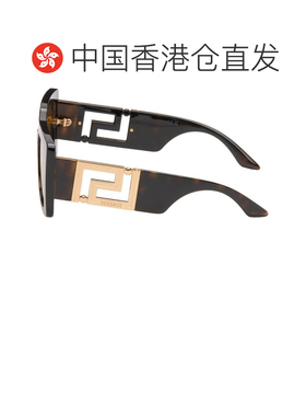 1h可退 香港直邮versace 范思哲 女士 棕色 Greca 太阳镜 0VE4505
