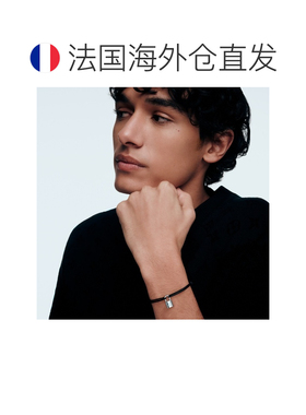 自营欧洲直邮LV路易威登 Silver Lockit黑色纯银挂锁手链男女通用