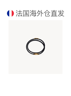 自营欧洲直邮YSL圣罗兰 CASSANDRE系列黑色牛皮双圈手链男女通用