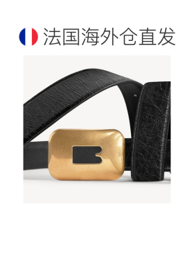 自营欧洲直邮Balenciaga巴黎世家 Clicca女士黑色小牛皮腰带皮带