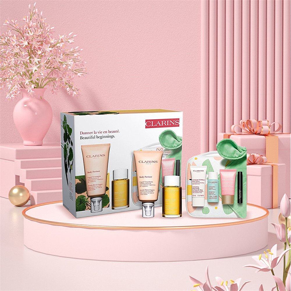 欧洲直邮clarins准妈妈套装新包装 天猫国际探物欧洲妊娠纹护理