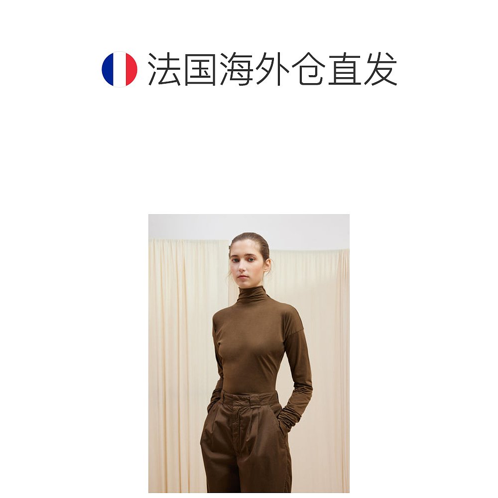 欧洲直邮LEMAIRE（勒梅尔）女士服装上衣T-SHIRT À COL MONTANT S - 图1