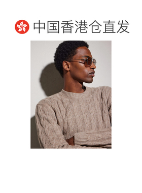 香港直邮zegna 杰尼亚 男士 几何形状圆框钛合金太阳眼镜 EZ02933