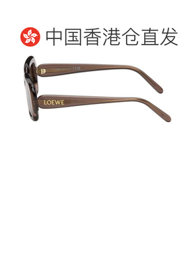 1h可退 香港直邮LOEWE 罗意威 男士 棕色 Rectangular Slim 太阳