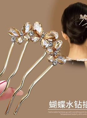 水钻蝴蝶发簪女款发钗