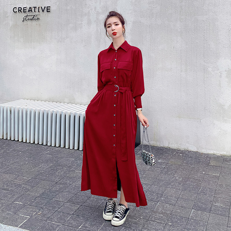 2020新款夏季法式复古收腰连衣裙 岸妃连衣裙