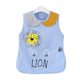 Детский летний водонепроницаемый фартук без рукавов, нагрудник для еды для девочек, с карманом, анти-грязь, сзади на завязках