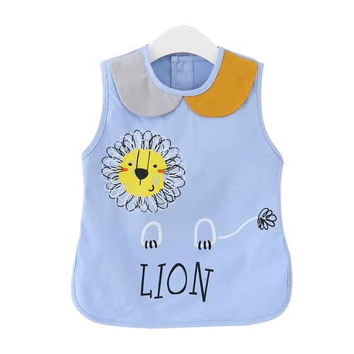 Детский летний водонепроницаемый фартук без рукавов, нагрудник для еды для девочек, с карманом, анти-грязь, сзади на завязках