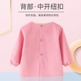 Вельветовый демисезонный водонепроницаемый нагрудник для девочек, детский фартук для еды, анти-грязь, сзади на завязках, с карманом