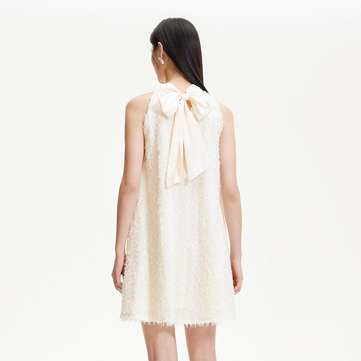 Vero Moda奥莱连衣裙2025夏季新款商场同款羽毛纱肌理感面料缎面 - 图1