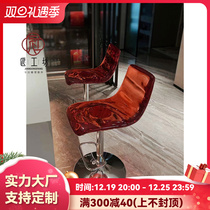 Bar Desk Chair Light Lavish Backrest Crystal Bench Modern Home Upscale Island Desk Swivel Lifting Cafe High Foot Chair