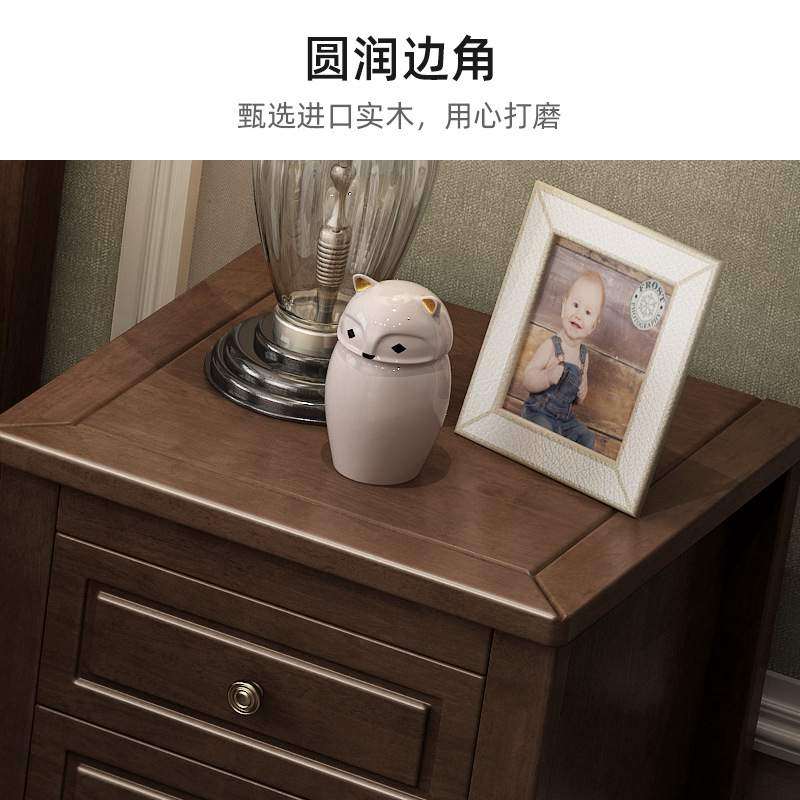 实木床头柜收纳储物床边柜带抽屉现代简约藤编复古主卧室家具,淘宝优惠券,粉丝福利购,淘宝优惠卷