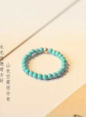 戒指小【女小众手饰碧草mm14k细