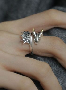 做旧百搭复古飞龙小众小设计戒指