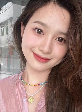 少女同款锁骨串珠叠ins白百何风