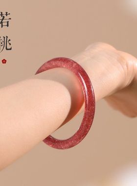 镯小众镯子天然女星光鸽血红素
