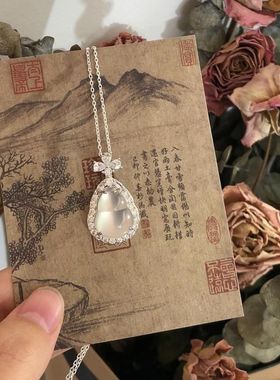 新中式天然项链锁骨福禄白冰玉