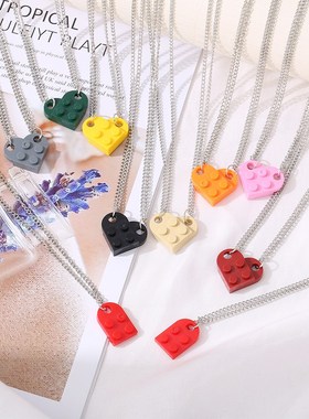 Heart Necklace Simple Love Pendant Double Bead Chain choker