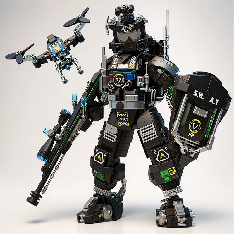 2026新款未来特警机器人警察机甲积木拼装儿童玩具男孩子生日礼物,淘宝优惠券,粉丝福利购,淘宝优惠卷