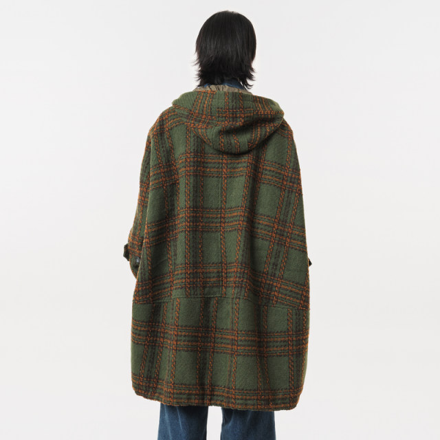 Moveup long designer hooded woolen jacket