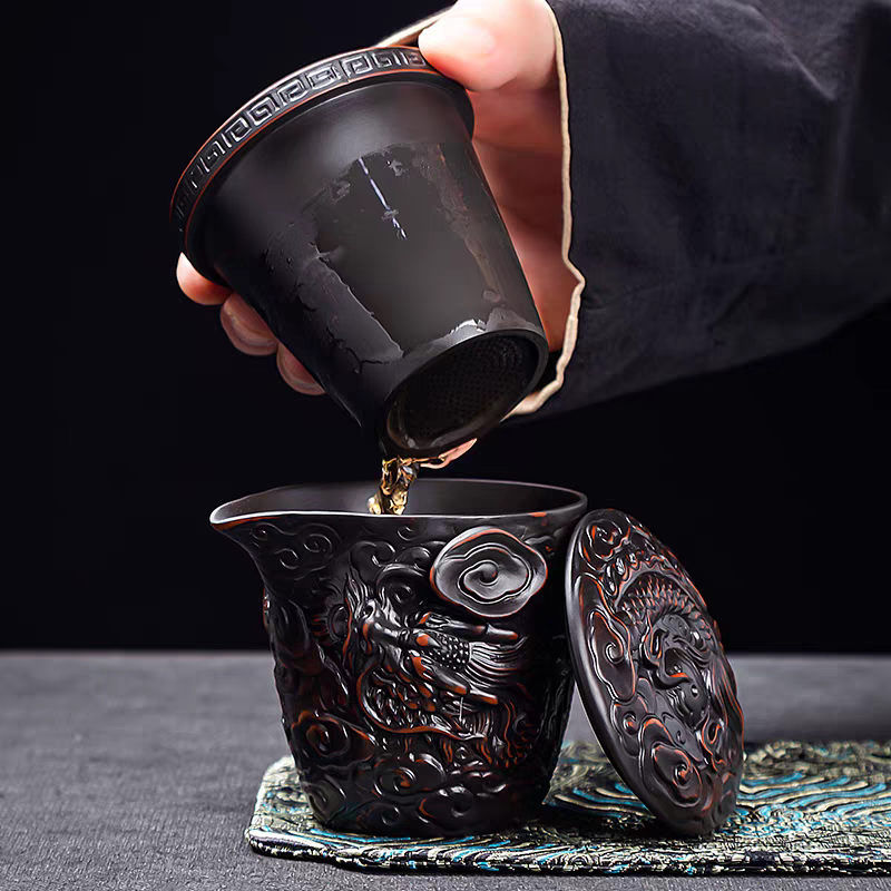 Purple pottery Xianglong Quik Cup Kung Fu Travel Tea Set High-end Light Luxury Home Outdoor Tea Maker Chinese Retro