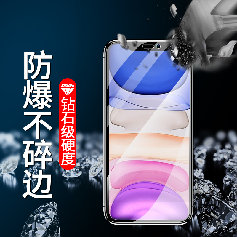 适用苹果13钢化膜iphone14promax手机11por新款12pro气囊防窥膜x夜光xr全屏xsMax防摔防偷窥pormax贴膜pm - 图2