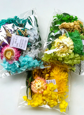 干花永生花DIY材料包混合装 相框团扇手作diy材料 家居装饰自制
