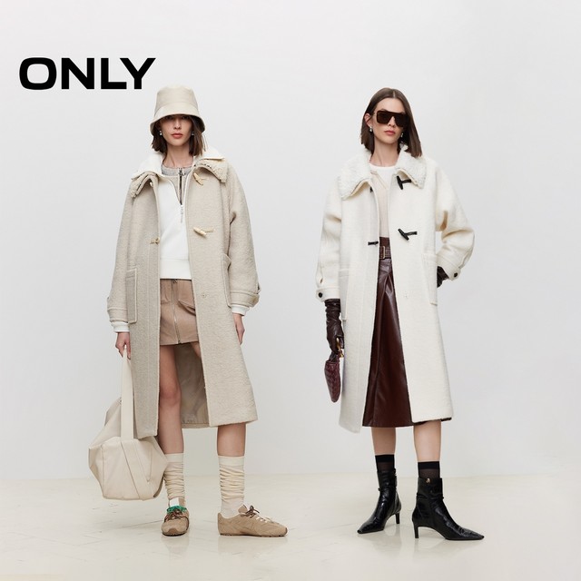 ONLY lapel mid-length woolen coat