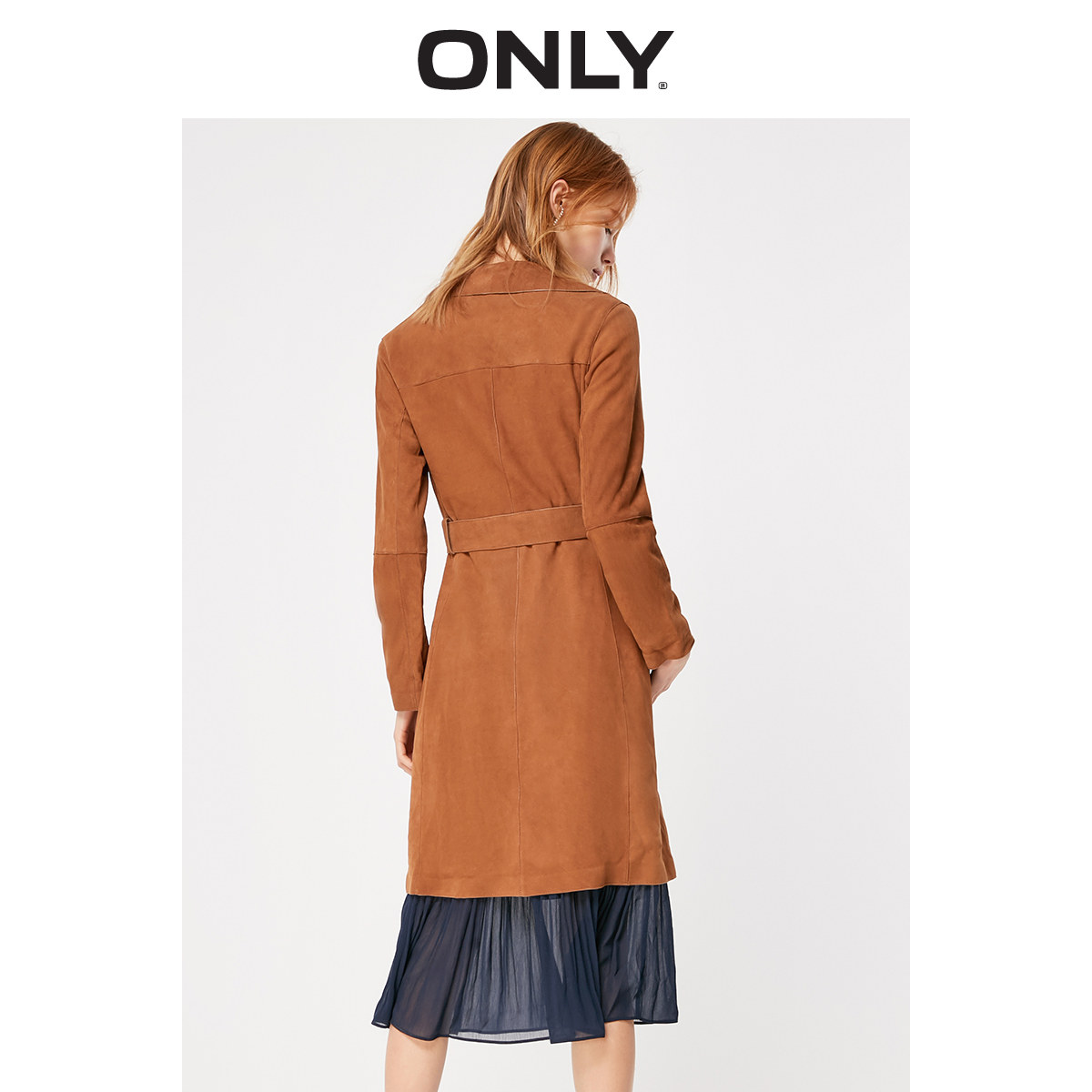 only秋季新款大翻领设计绒面皮衣 ONLYoutlets店皮衣