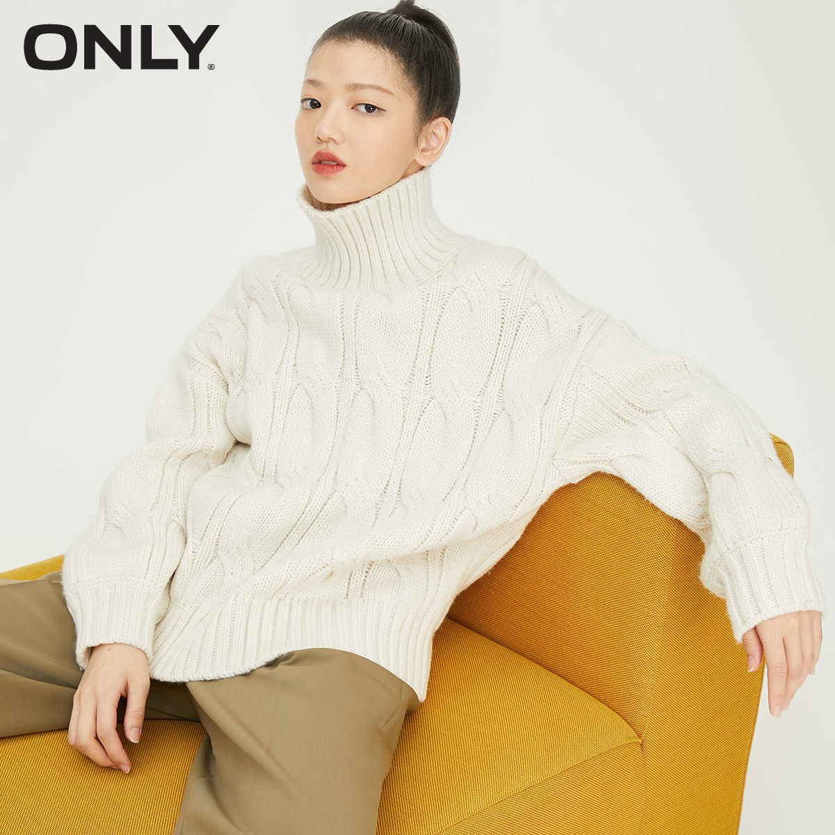 only2021冬季新款时尚慵懒针织衫 ONLYoutlets店毛针织衫