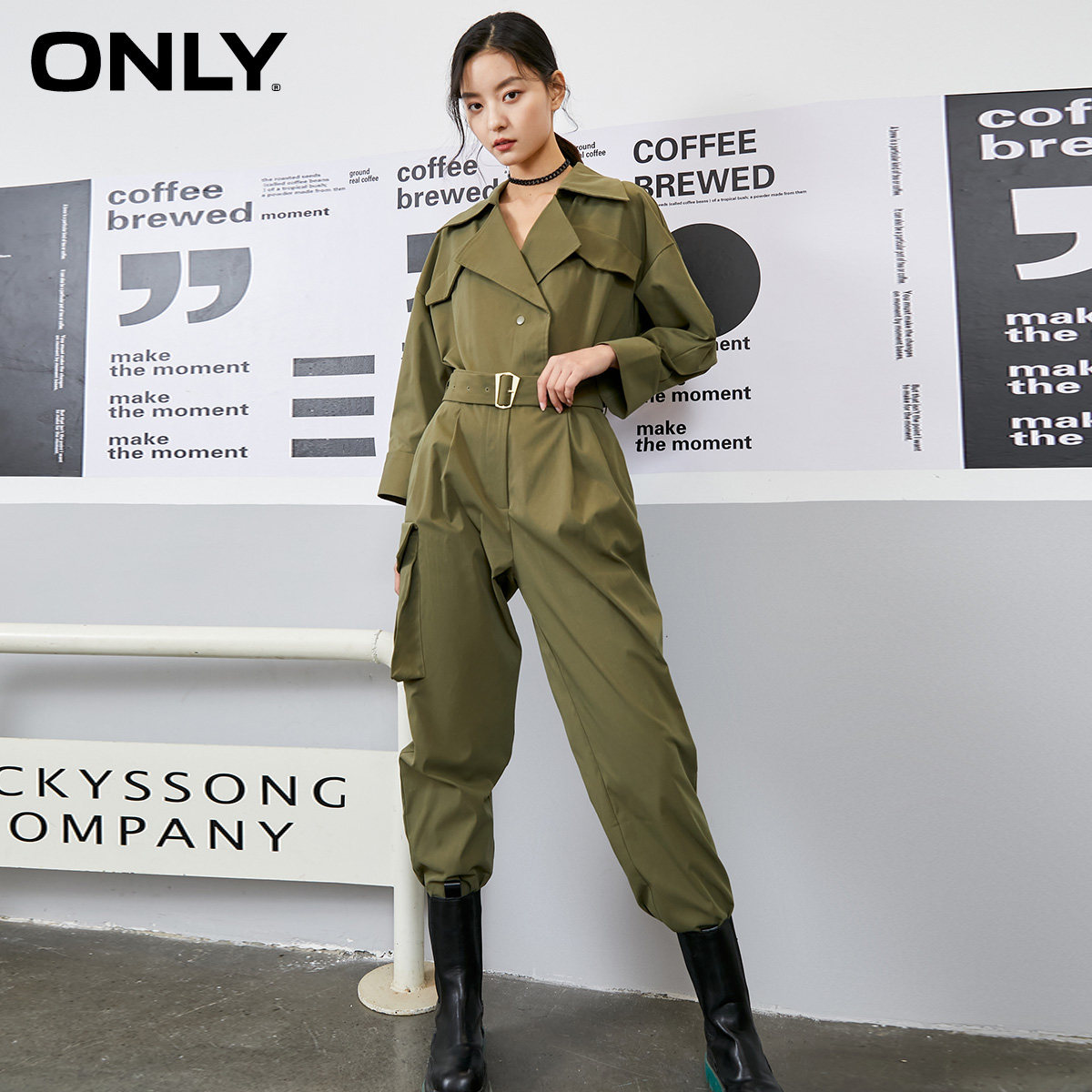 only冬季新款工装风设计长袖连体裤 ONLYoutlets店休闲裤