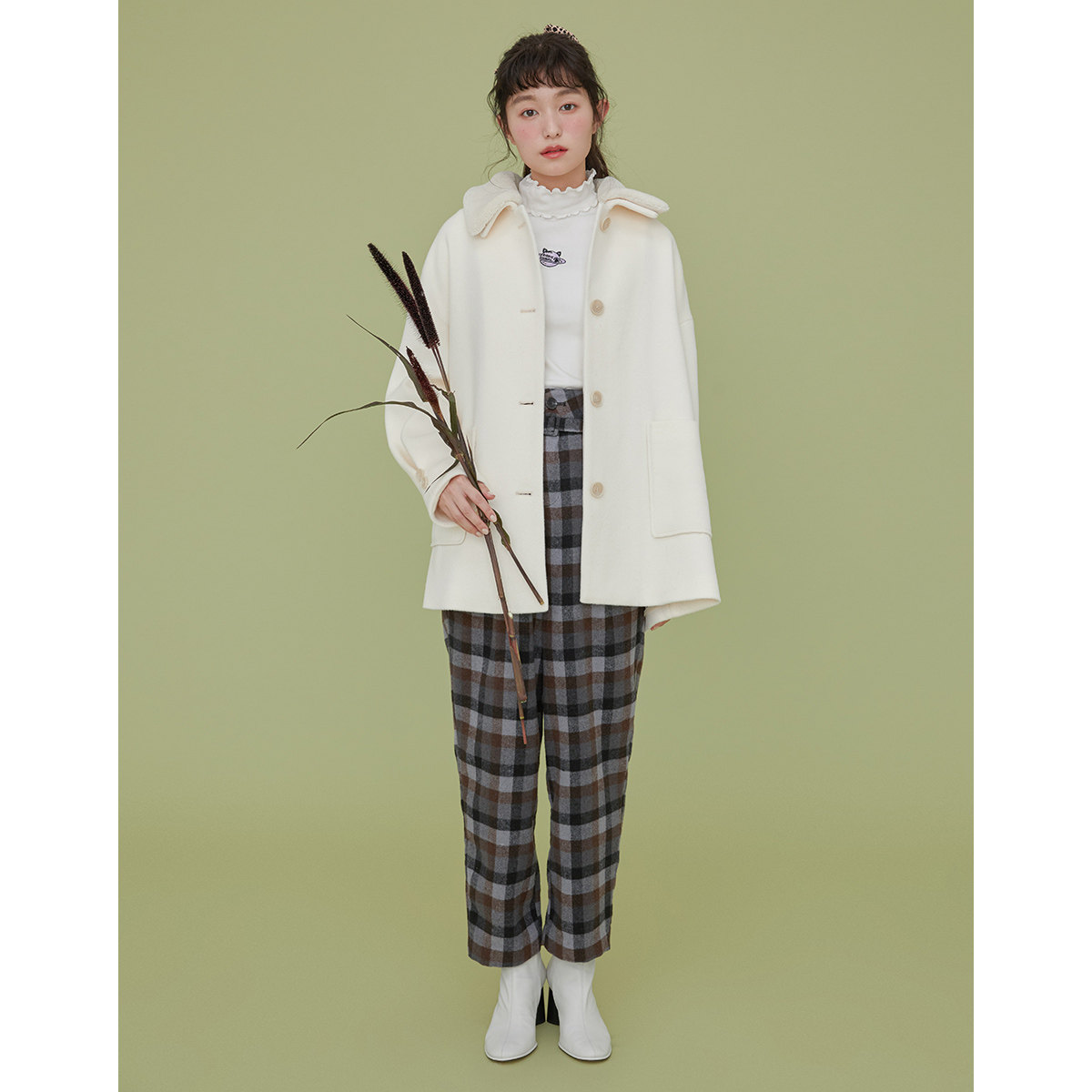 truu秋季新款复古翻领毛呢外套 ONLYoutlets店毛呢外套