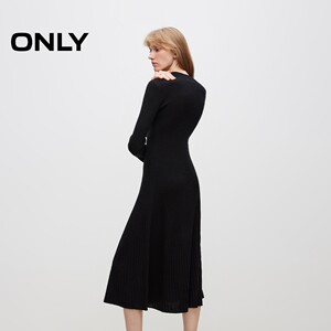【ONLY奥莱】秋冬含羊毛半高领修身针织鱼尾裙连衣裙女