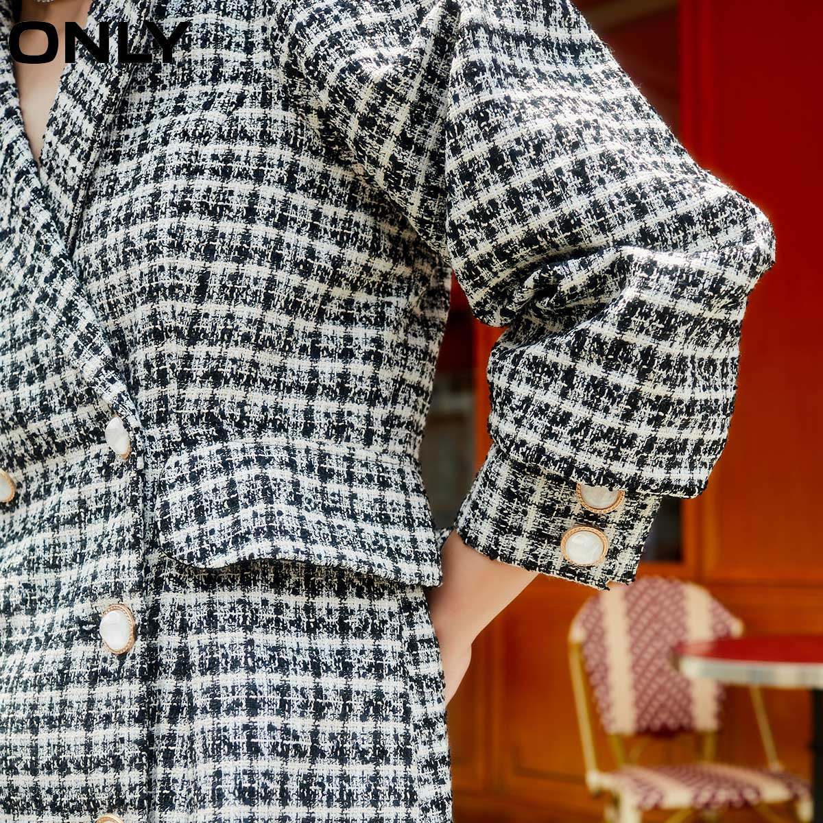 only奥莱短款收腰显瘦英伦女连衣裙 ONLYoutlets店连衣裙