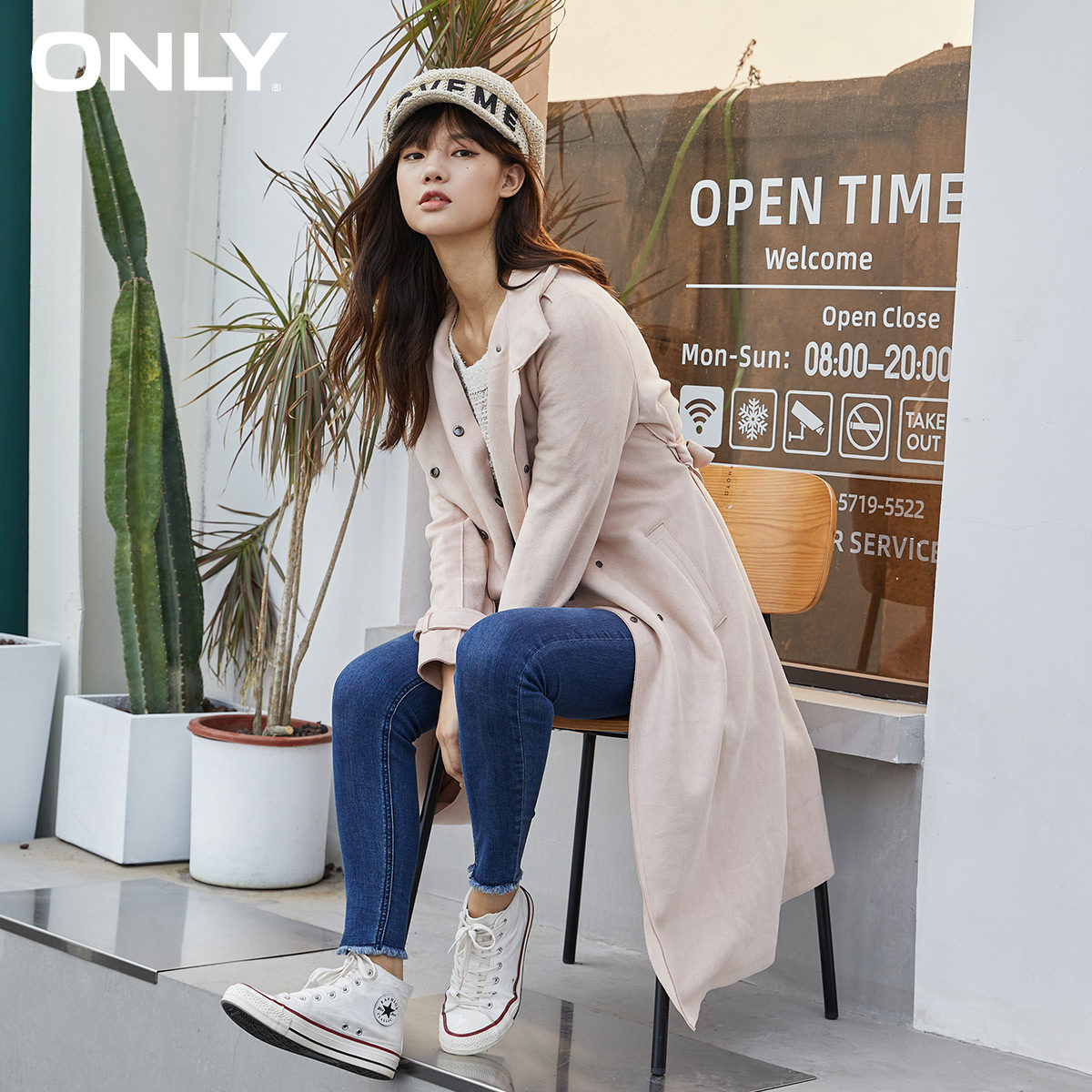 only奥莱休闲绒面立领119336524 ONLYoutlets店风衣