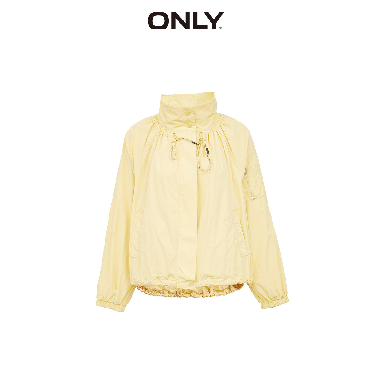only奥莱抽绳立领运动休闲女短外套 ONLYoutlets店风衣